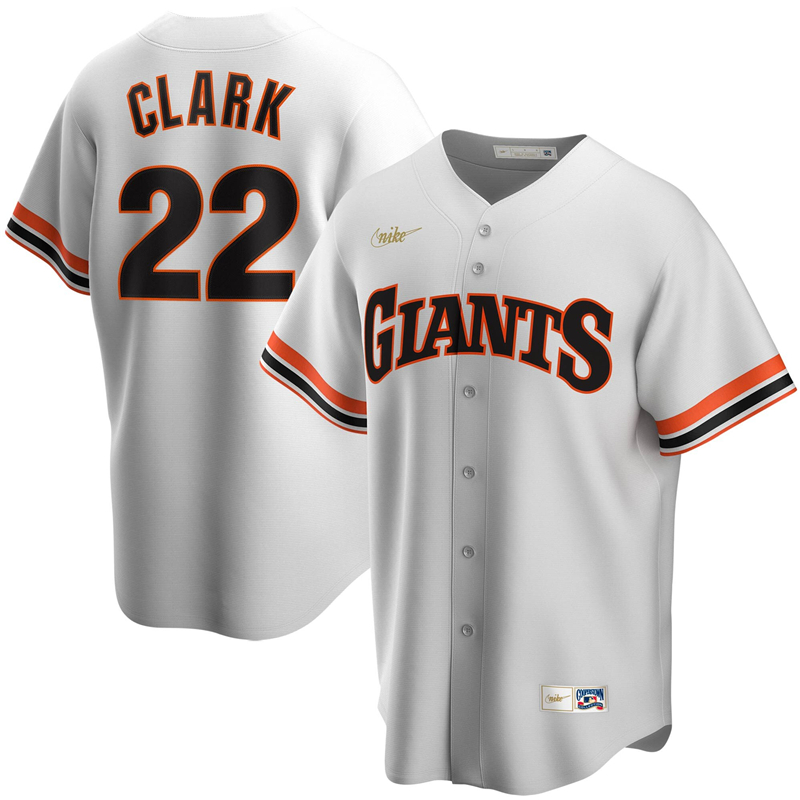 2020 MLB Men San Francisco Giants #22  Will Clark Nike White Home Cooperstown Collection Player Jersey 1